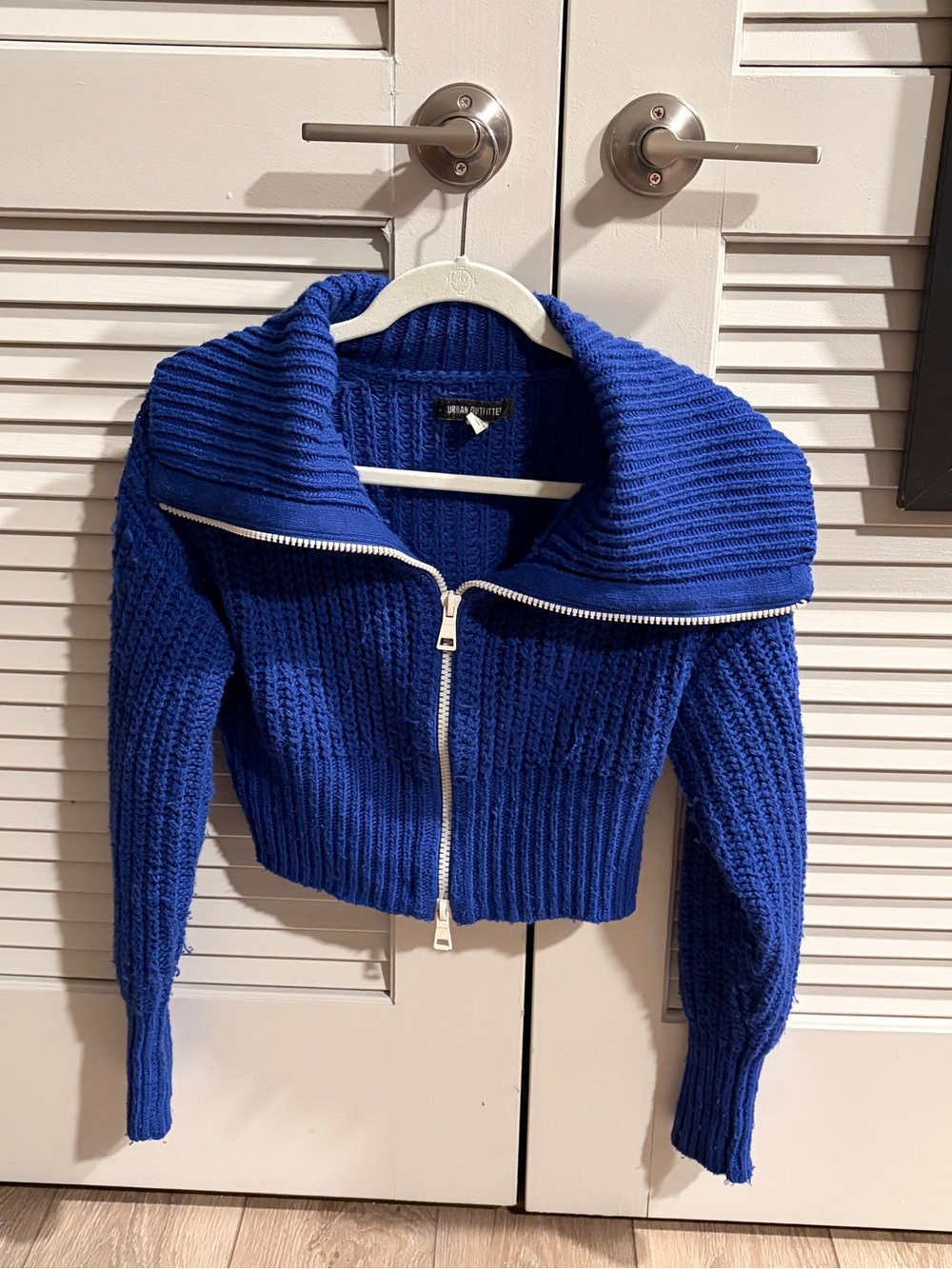 Urban Outfitters BDG Finn Funnel Neck Full Zip Sweater Blue XS